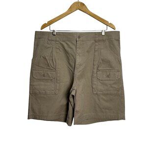 Cabelas Mens Cargo 7 Pocket Shorts 38 Khaki Cotton Casual Outdoor Wear